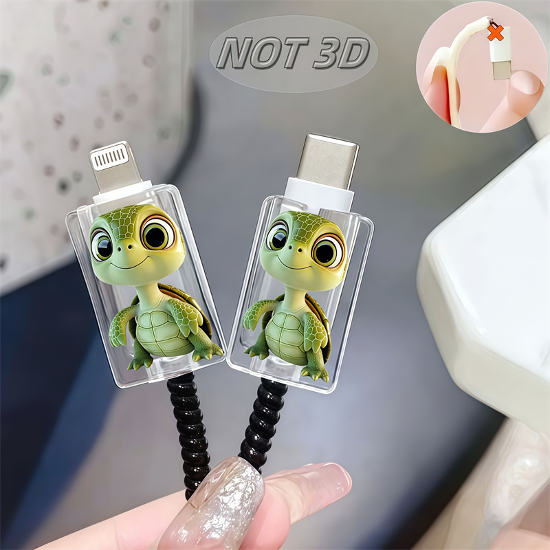 2D Flat 2pcs Cute Cartoon Turt - Sleeved Cable Kit ulasan dan harga