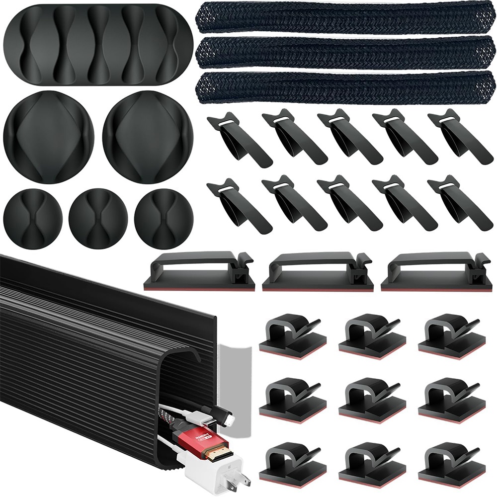 32Pcs Desk Under Cable Managem - Sleeved Cable Kit ulasan dan harga