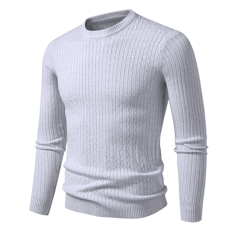 new Mens Crew Neck Sweaters Lo - Sleeved Cable Kit ulasan dan harga