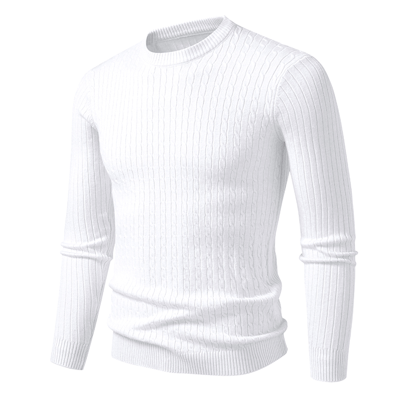 new Mens Crew Neck Sweaters Lo - Sleeved Cable Kit ulasan dan harga