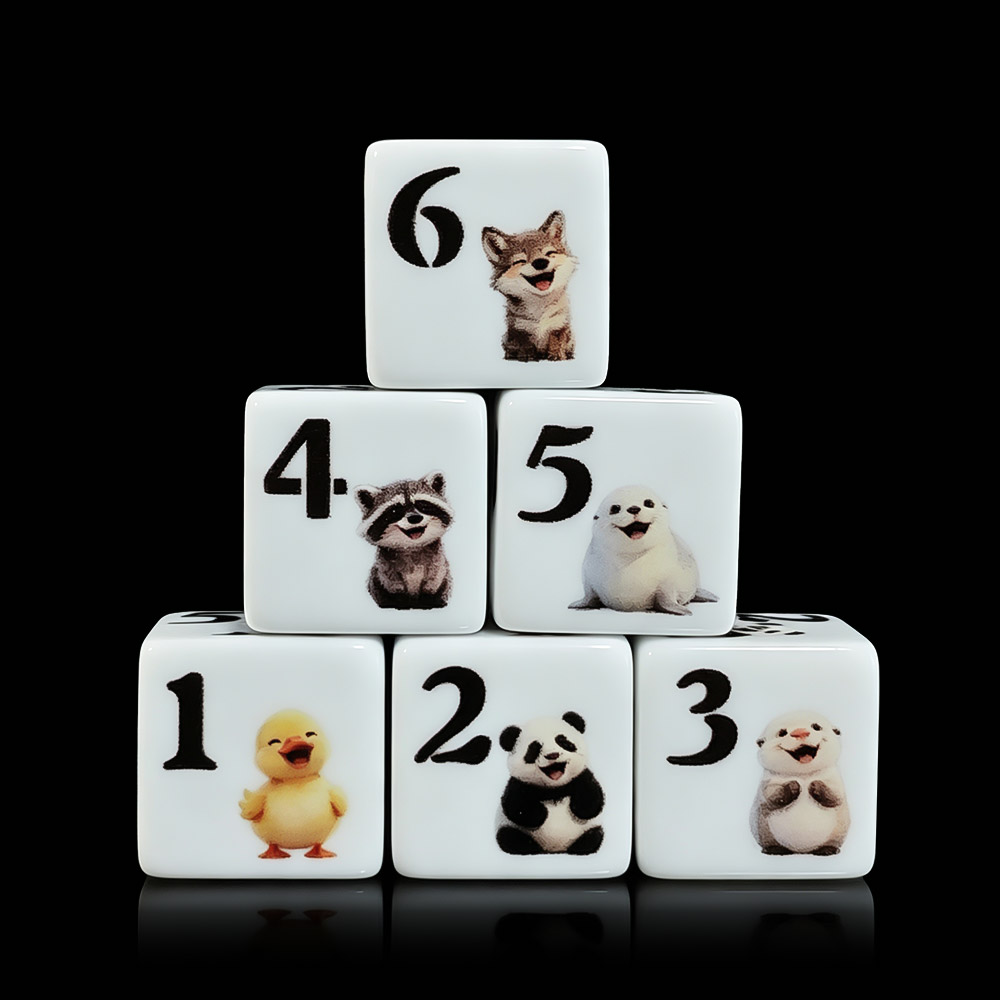12Pcs 16MM D6 Acrylic Printed  - Gaming Accessories Cute ulasan dan harga