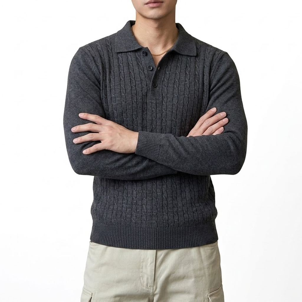 Autumn Men's Casual Cable Knit - Sleeved Cable Kit ulasan dan harga