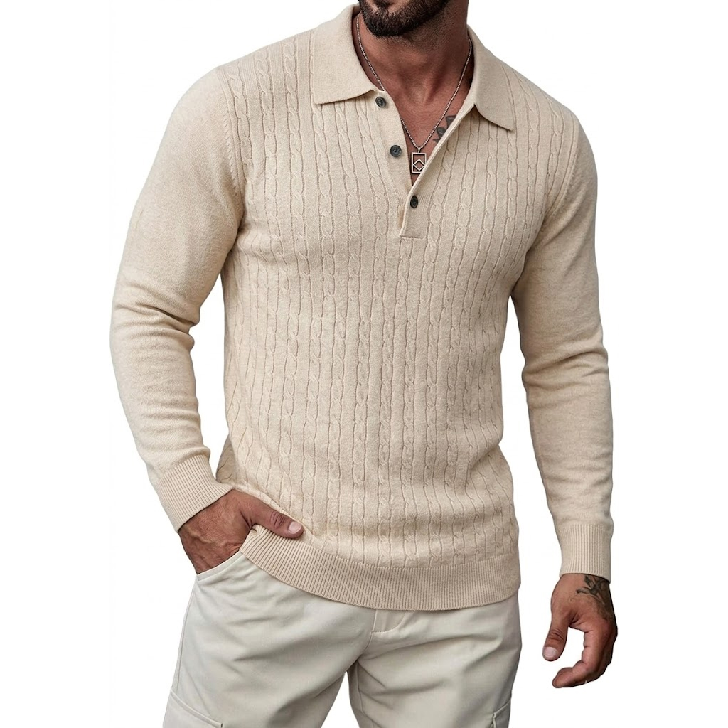 Autumn Mens Casual Long Sleeve - Sleeved Cable Kit ulasan dan harga