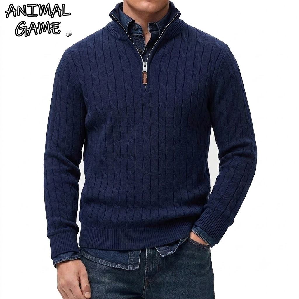 Men's Casual Stand Collar Card - Sleeved Cable Kit ulasan dan harga